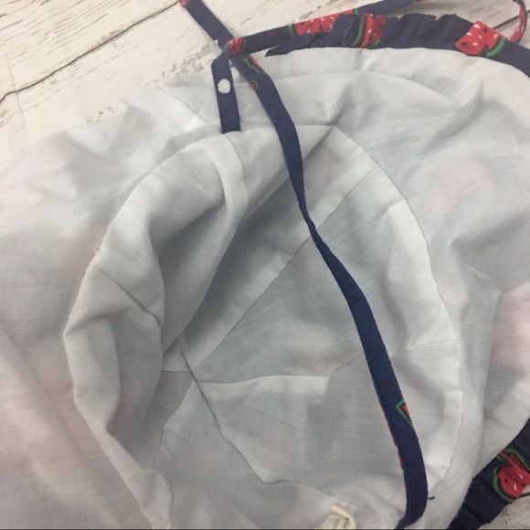 Emma & Elsa Girls Size 5 Dress & Sunhat Watermelon Hearts Ruffles Cotton Summer - Picture 14 of 16